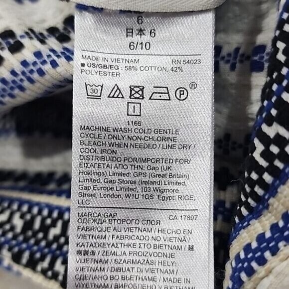 Gap 6 Woven Shorts high rise side zipper Embroidered Boho Womens 6 - Picture 4 of 4